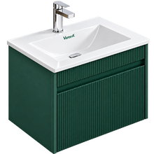 Load image into Gallery viewer, Vares-A Voka 600mm Waterproof Bathroom Wall Cabinet 2 Draw Soft Close, Basin - Green