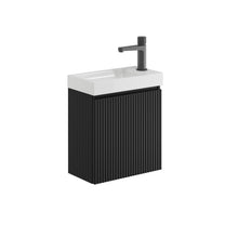 Load image into Gallery viewer, 400mm Linea Wall Hung Fluted Cloakroom Vanity - Black