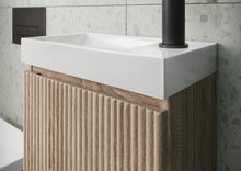 Load image into Gallery viewer, 400mm Linea Wall Hung Fluted Cloakroom Vanity - Flute Oak
