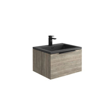 Load image into Gallery viewer, Scudo Ambience 600mm Wall Hung LED Cabinet Vanity & Basin - Grey Oak