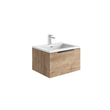 Load image into Gallery viewer, Scudo Ambience 600mm Wall Hung LED Cabinet Vanity & Basin - Rustic Oak