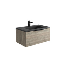 Load image into Gallery viewer, Scudo Ambience 800mm Wall Hung LED Cabinet Vanity & Basin - Grey Oak