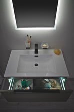 Load image into Gallery viewer, Scudo Ambience 600mm Wall Hung LED Cabinet Vanity, Basin, Mirror, Frame & Tallboy - Grey Oak