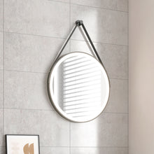 Load image into Gallery viewer, 600mm Matt Black Round Strapped Belini LED Bathroom Mirror