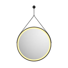 Load image into Gallery viewer, 600mm Matt Black Round Strapped Belini LED Bathroom Mirror