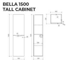 Load image into Gallery viewer, Scudo Bella 1500mm Handless Tall Bathroom Cabinet - Wall Hung Tallboy - White Gloss