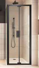 Load image into Gallery viewer, 900mm Black BiFold Glass Shower Door 6mm Enclosures - Optional Side Panel