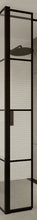 Load image into Gallery viewer, 8mm Single Black Grid Framed Wetroom Panel with Black Support Arm. 275mm-1200mm