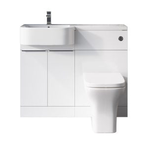 1000mm Carlo Combination Bathroom Furniture Polymarble Vanity Basin  - White