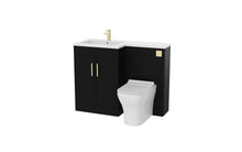 Load image into Gallery viewer, Corsica 1100mm L Shape Combination Furniture/Basin Complete Set Bathroom Unit & Basin - Matt Black (Left or Right Handed)
