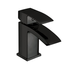 Load image into Gallery viewer, 900mm L Shape Bathroom Set Complete Black Set, Vanity, Basin, WC, Cistern Pack & Black Tap - Matt Grey