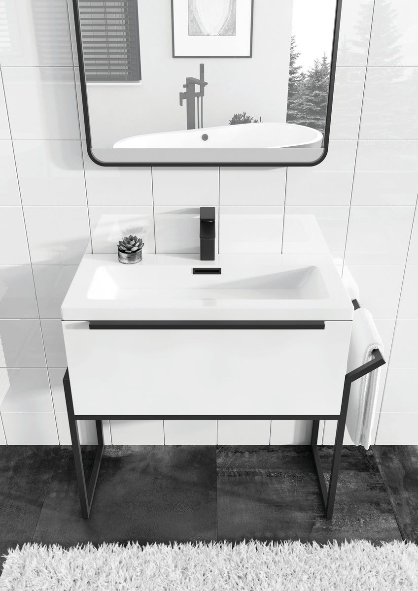 Mono Black 500, 600 or 800mm Rectangular Basin Freestanding Bathroom V Bathrooms Liverpool