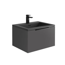 Load image into Gallery viewer, Scudo Ambience 600mm Wall Hung LED Cabinet Vanity & Basin - Matt Grey