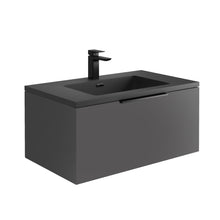 Load image into Gallery viewer, Scudo Ambience 800mm Wall Hung LED Cabinet Vanity & Basin - Matt Grey