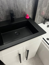 Load image into Gallery viewer, Full Bathroom Package: 1700 L Shape Bath - Vanity, Taps, WC - Black.