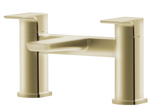 Load image into Gallery viewer, Scudo Muro Brushed Brass Bathroom Taps Mono Basin Taps, Bath Filler or Bath Shower Mixer