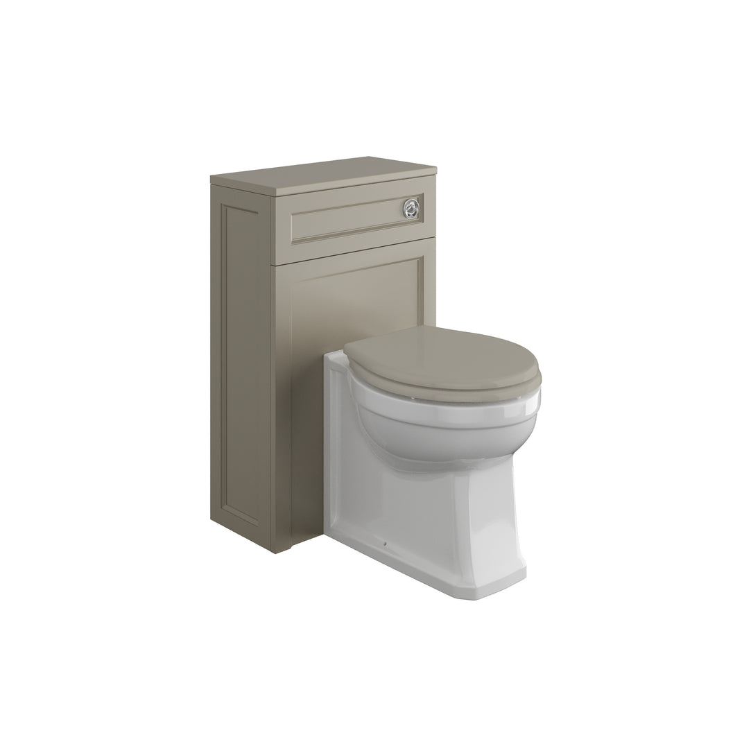 Freshwater 50cm Traditional Bathroom Furniture WC Toilet Unit  - Light Grey (Wick Ley Pelier )