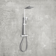 Load image into Gallery viewer, Cool Touch Bathroom Square Exposed Shower with Rigid Riser & Handset & Free Fast Fixing Kit - Chrome