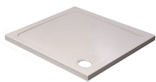 Load image into Gallery viewer, 760 x 760mm Square 45mm Low Profile Shower Tray Incl Chrome Waste - White Stone Resin
