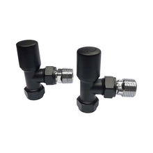 Load image into Gallery viewer, Vares-A Modern Angled Radiator Valves (Pair) - Black
