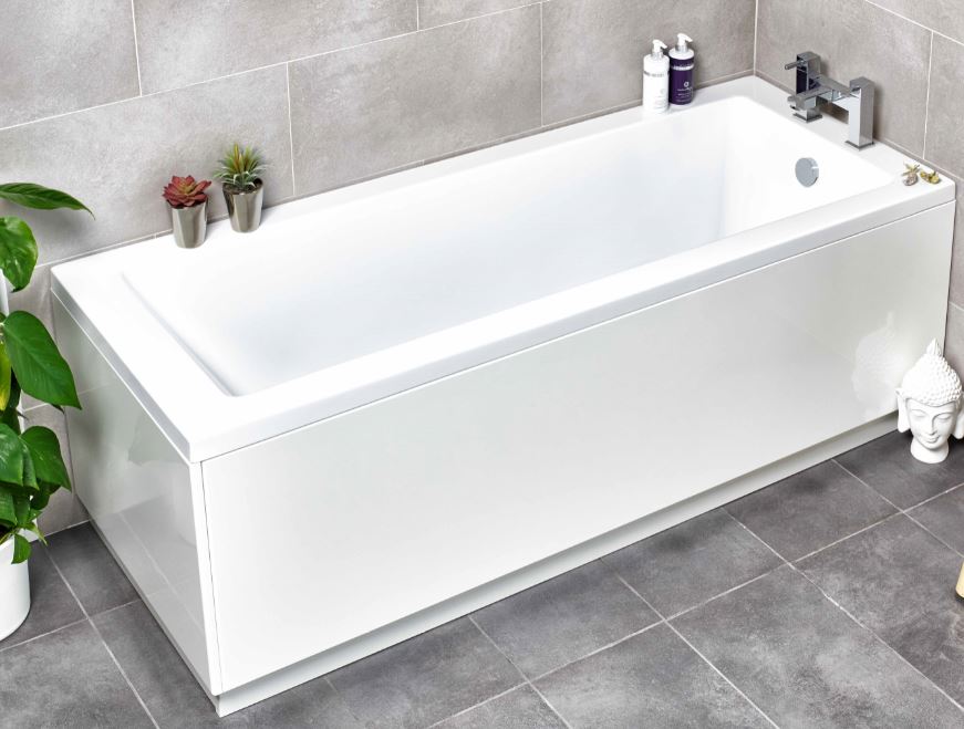 Vares-A - Single End Baths 1700 x 750mm White Acrylic - No Tap Holes       (Not Trojan)