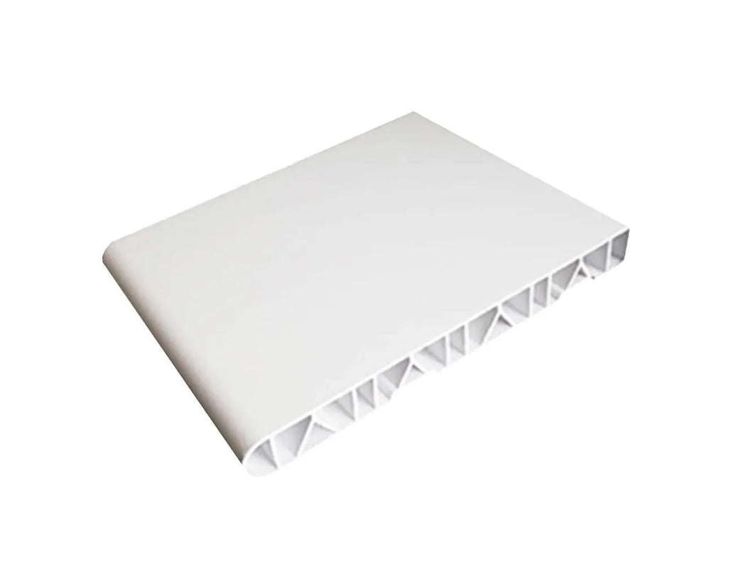 225mm White PVC Bathroom Waterproof Window Board Cill - Includes White PVC Window Board Sill End Cap - Ideal when using Shower wall