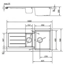 Load image into Gallery viewer, Vares-A 1.5 Bowl Composite Inset Kitchen Sink &amp; Drainer - White
