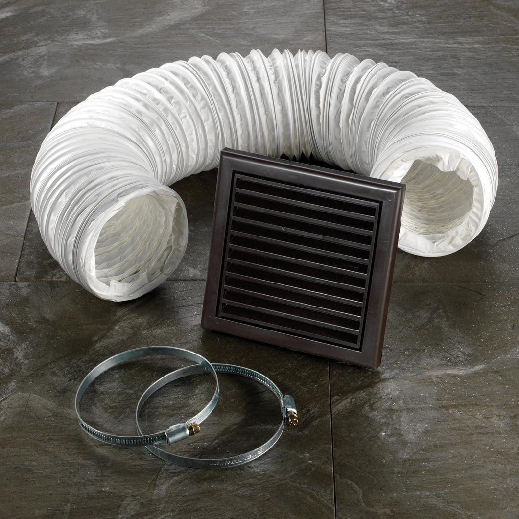 Bathroom Extractor Ventilation Accessory 3m Ducting Kit - Brown