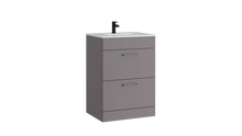 Load image into Gallery viewer, Dove 600mm 2 Draw Bathroom Floor Vanity Unit &amp; Basin - Slate Dust Grey
