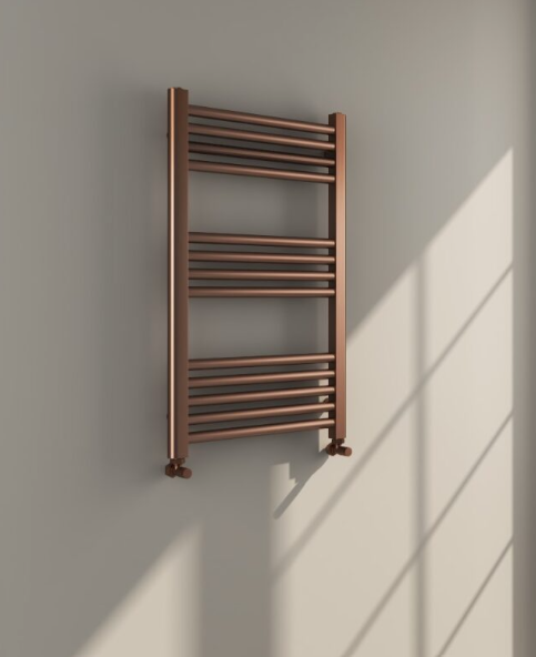 VaresA Dropp Bathroom 25mm Towel Warmers/Valves 800 x 500mm BTU's 1144 - Brushed Bronze