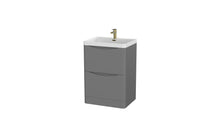 Load image into Gallery viewer, Aragon 600mm Floor Cabinet with Basin. 2 Drawer Soft Close - Dust Grey
