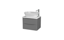 Load image into Gallery viewer, Aragon 600mm Wall Hung 2 Drawer Bathroom Vanity Unit with Counter Top - Dust Grey
