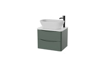 Load image into Gallery viewer, Aragon 600mm Wall Hung 2 Drawer Bathroom Vanity Unit with Counter Top - Emerald Green
