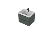 Load image into Gallery viewer, Aragon 600mm Wall Hung 2 Drawer Bathroom Vanity Unit with Basin - Emerald Green
