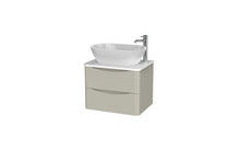 Load image into Gallery viewer, Aragon 600mm Wall Hung 2 Drawer Bathroom Vanity Unit with Counter Top - Mushroom Cream Gloss
