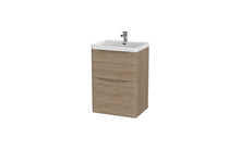Load image into Gallery viewer, Aragon 600mm Floor Cabinet with Basin. 2 Drawer Soft Close - Driftwood Oak
