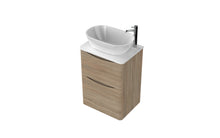 Load image into Gallery viewer, Aragon 600mm Bathroom Floor Cabinet with Countertop. 2 Drawer Soft Close - Driftwood Oak
