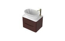 Load image into Gallery viewer, Aragon 600mm Wall Hung 2 Drawer Bathroom Vanity Unit with Counter Top - Rustic Earth
