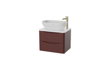 Load image into Gallery viewer, Aragon 600mm Wall Hung 2 Drawer Bathroom Vanity Unit with Counter Top - Rustic Earth
