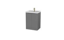 Load image into Gallery viewer, Aragon 600mm Bathroom Floor Cabinet 2 Door Soft Close with Basin  - Dust Grey
