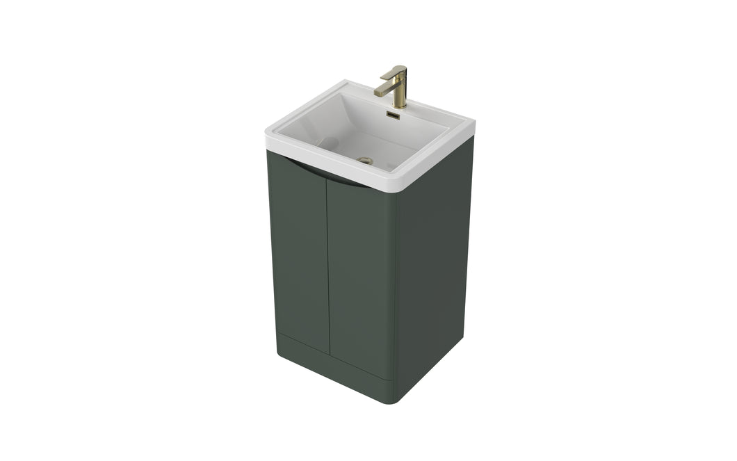 Aragon 500mm Bathroom Floor Cabinet 2 Door Soft Close with Basin  - Emerald Green