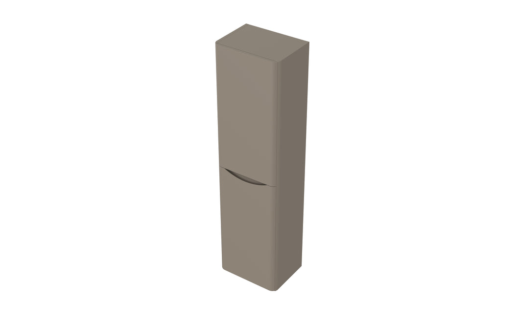 Aragon 400mm Handless 1500mm Bathroom Cabinet - Wall Hung Tallboy - Matt Stone