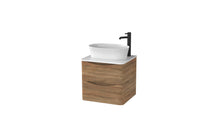 Load image into Gallery viewer, Aragon 500mm Wall Hung 2 Drawer Bathroom Vanity Unit with Counter Top -Driftwood Oak
