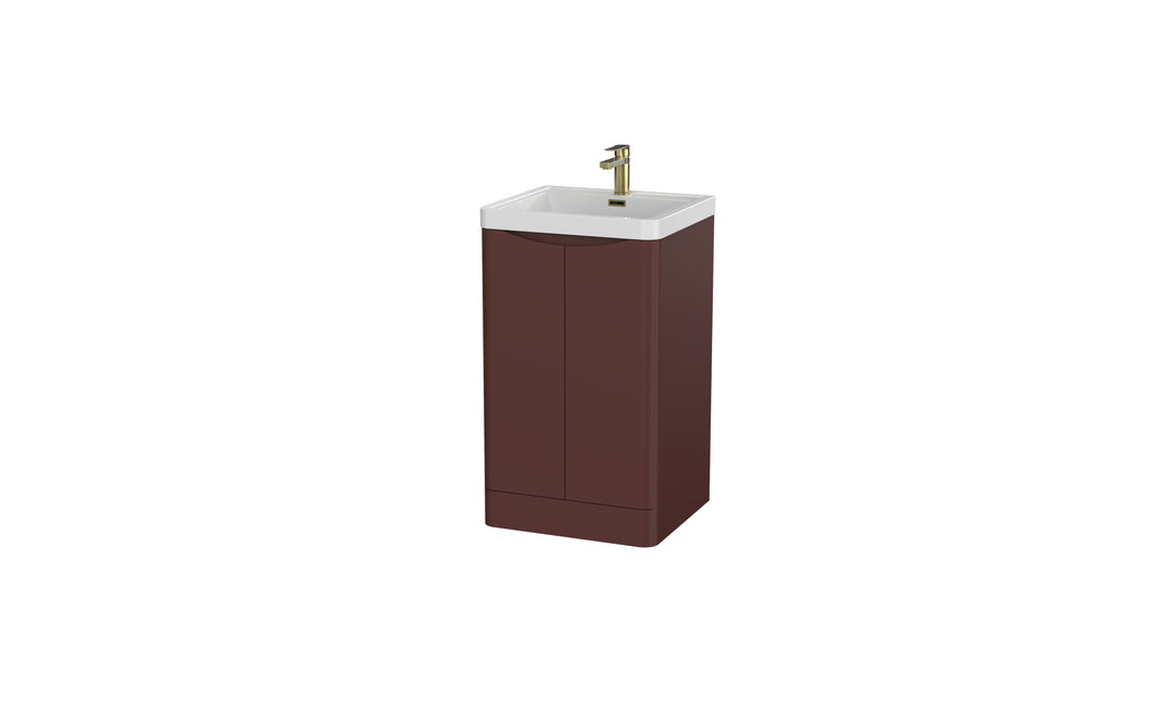 Aragon 500mm Bathroom Floor Cabinet 2 Door Soft Close with Basin  - Rustic Earth
