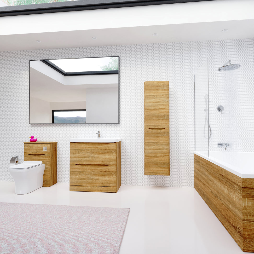 Aragon 15mm Bath MDF 2 Part End Panel 800mm - Driftwood Oak