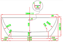 Load image into Gallery viewer, VaresA 1800 x 800 Freestanding Bath Gloss White                  (Not Trojan)
