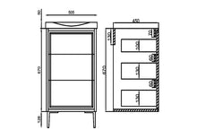 Load image into Gallery viewer, Bota 500mm 3 Drawer Bathroom Vanity Cabinet, Stone Basin - Green
