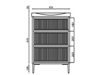 Load image into Gallery viewer, Bota Fluted 600mm 3 Drawer Bathroom Vanity Cabinet, Stone Basin - Beige Stone
