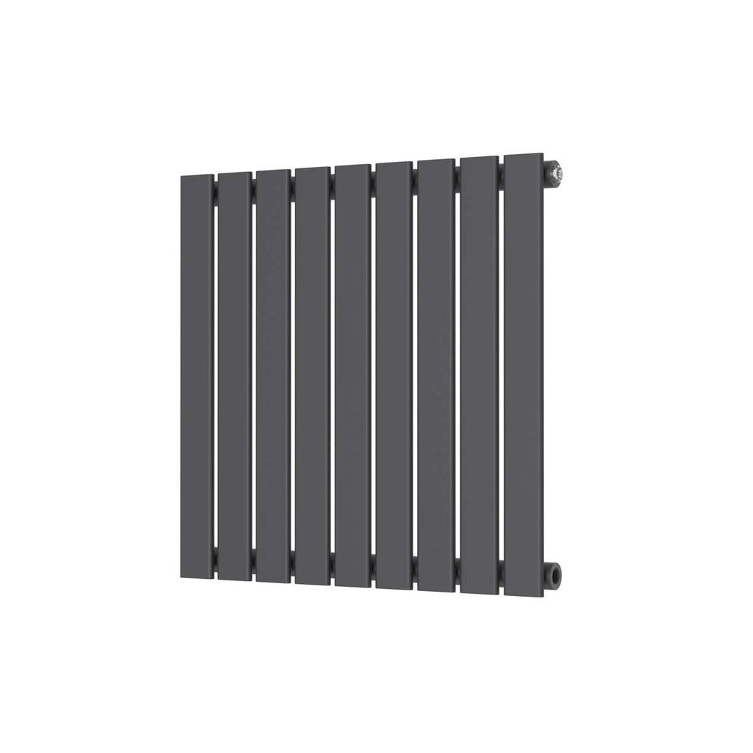 Applaud Low Carbon Steel Horizontal Designer Single Radiator including TRV – 600 X 614mm - Anthracite