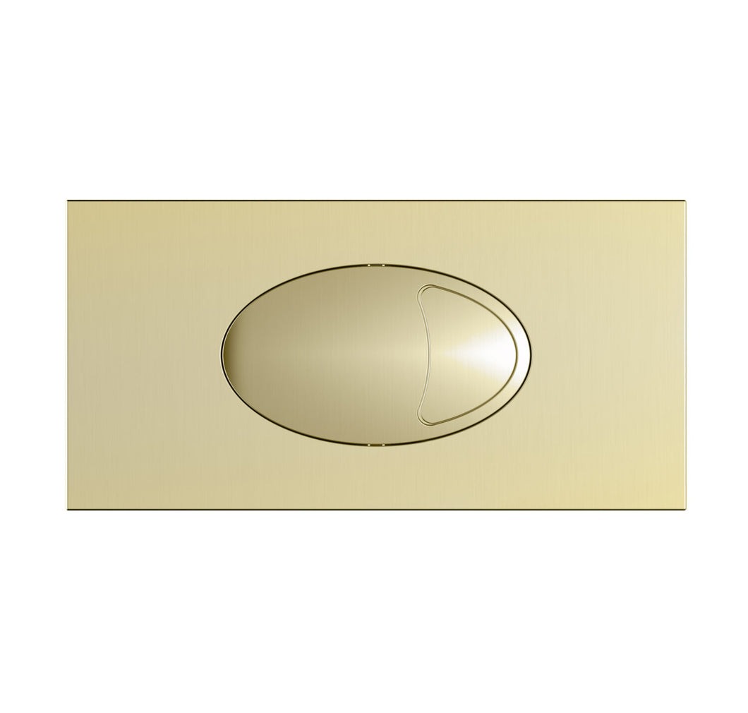 Vares-A Toilet Side/Bottom Feed Concealed Cistern Flush Button Only - 240 x 120mm - Brushed Brass